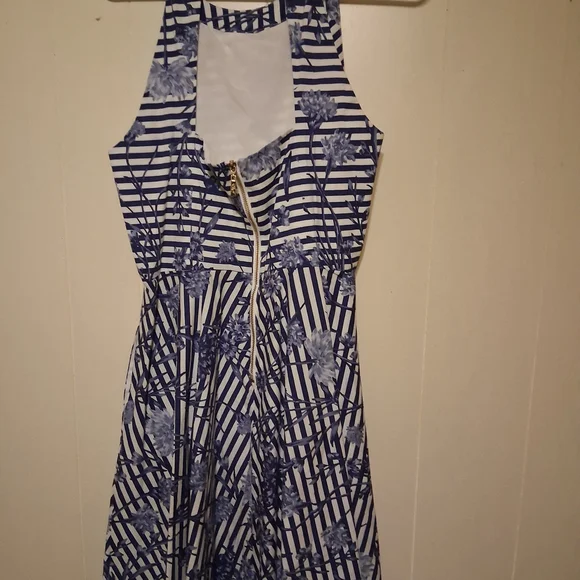 Eliza J Blue and White Striped Floral Dress - Picture 3 of 4